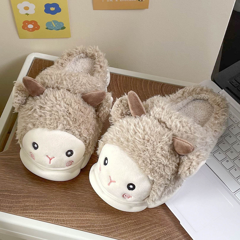 Title 4, Cute Lamb Cotton Slippers Women