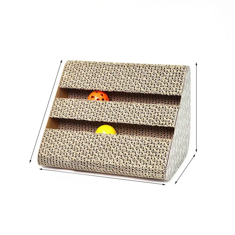 Cat Scratch Board Corrugated Paper Catnip Cat Box Wear-Resistant Scratch Resistance Vertical Plate Nest Cat Scratch Pad Rub - Doublepurpose Triangle