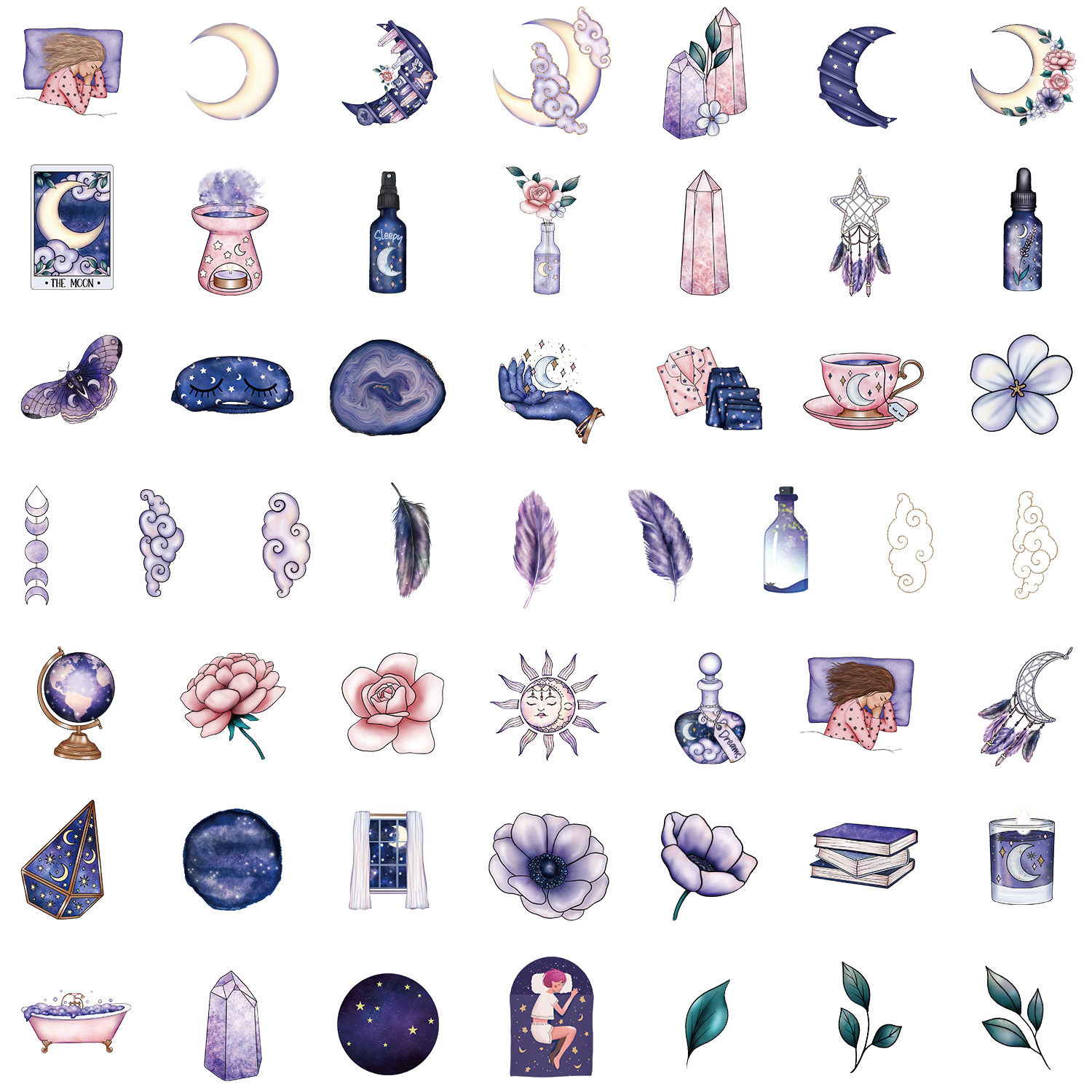 50 Fantasy Magic Graffiti Stickers Water Cup