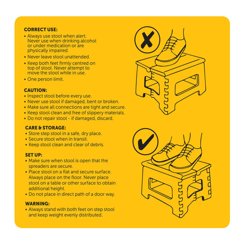 Large 150KG Folding Step Stool Multi Purpose Heavy Duty Home Kitchen Foldable 3