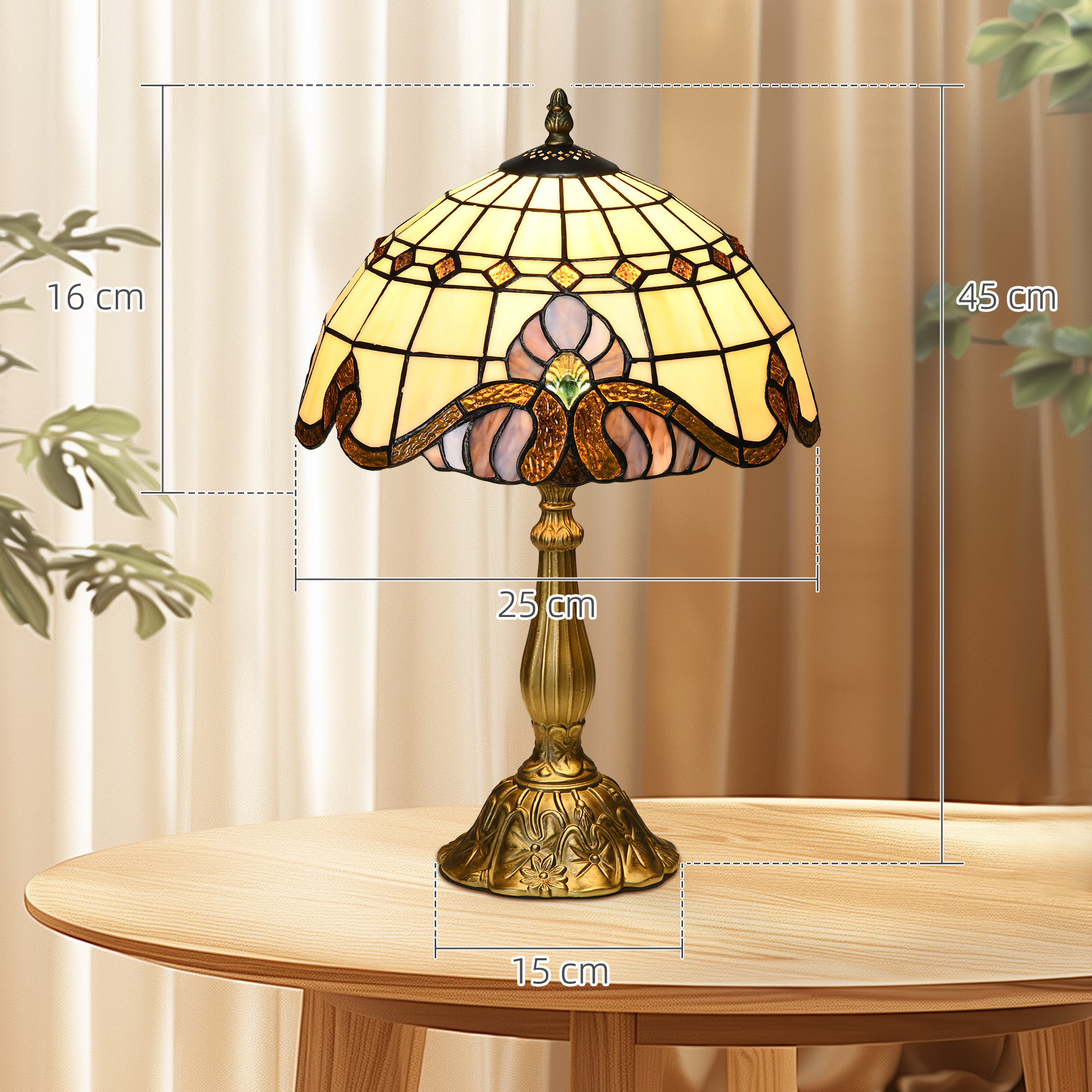 Colored Glass Desk Lamp, Handmade Retro Bedside Suitable For Bedrooms, Living — image 9