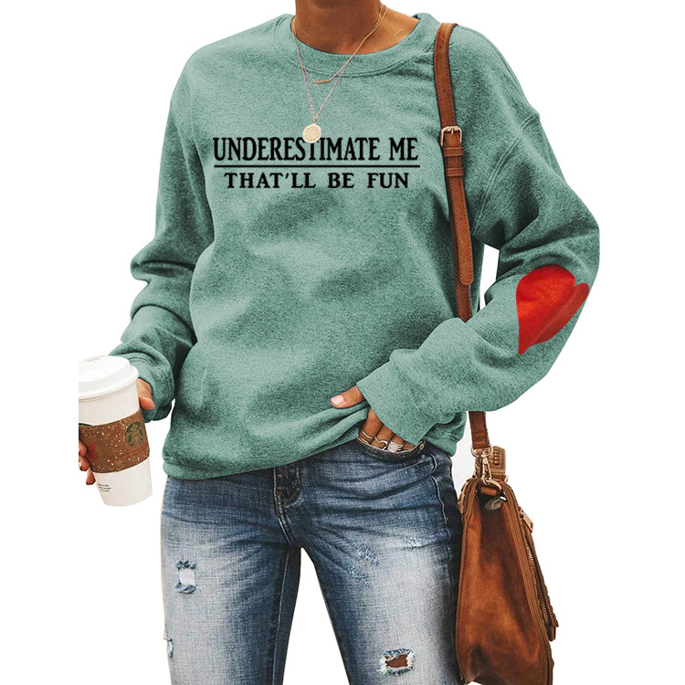 Title 2, Letter Simple Long Sleeve Sweater Ladies Top