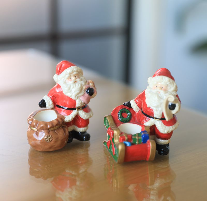 Ceramic christmas ornament candle holder gift
