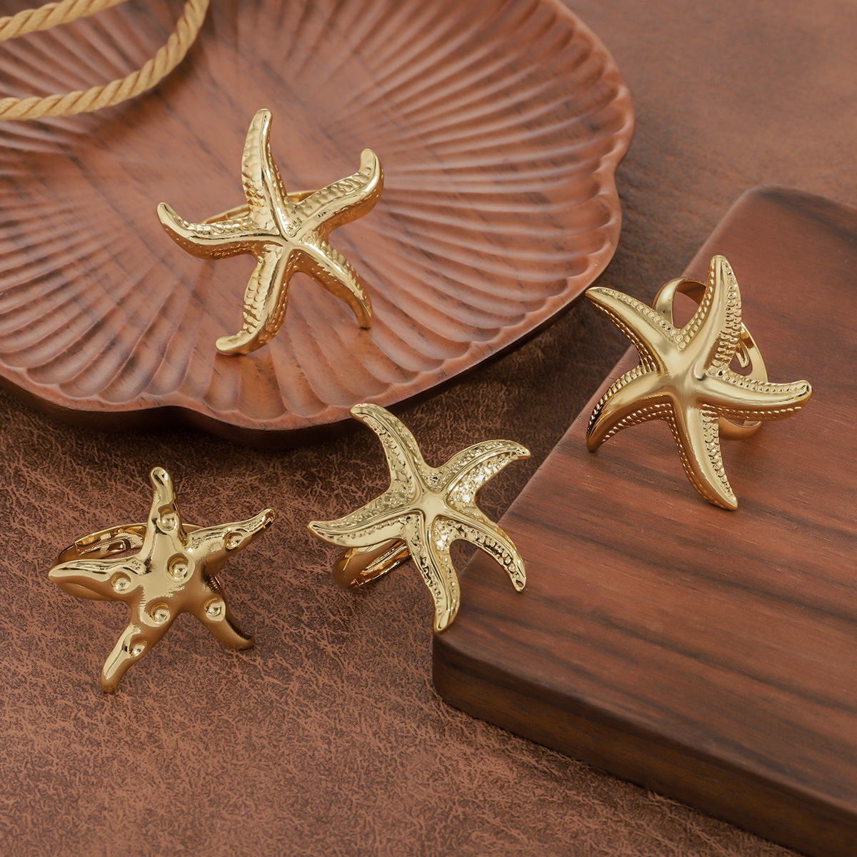 1 Piece Wholesale Women's European American Oversized Statement Ring, Adjustable Open Band Niche Design Stainless Steel Finger Ring