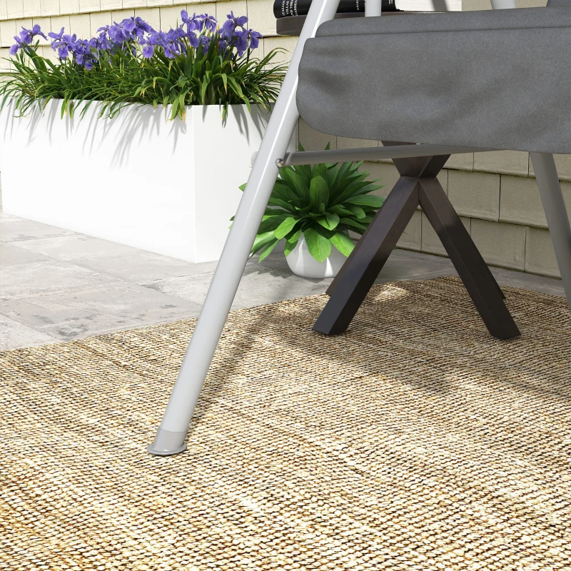 2-Seater Outdoor Porch Swing With Canopy And Table, Patio Swing Chair For Garden, Poolside, Backyard, Gray