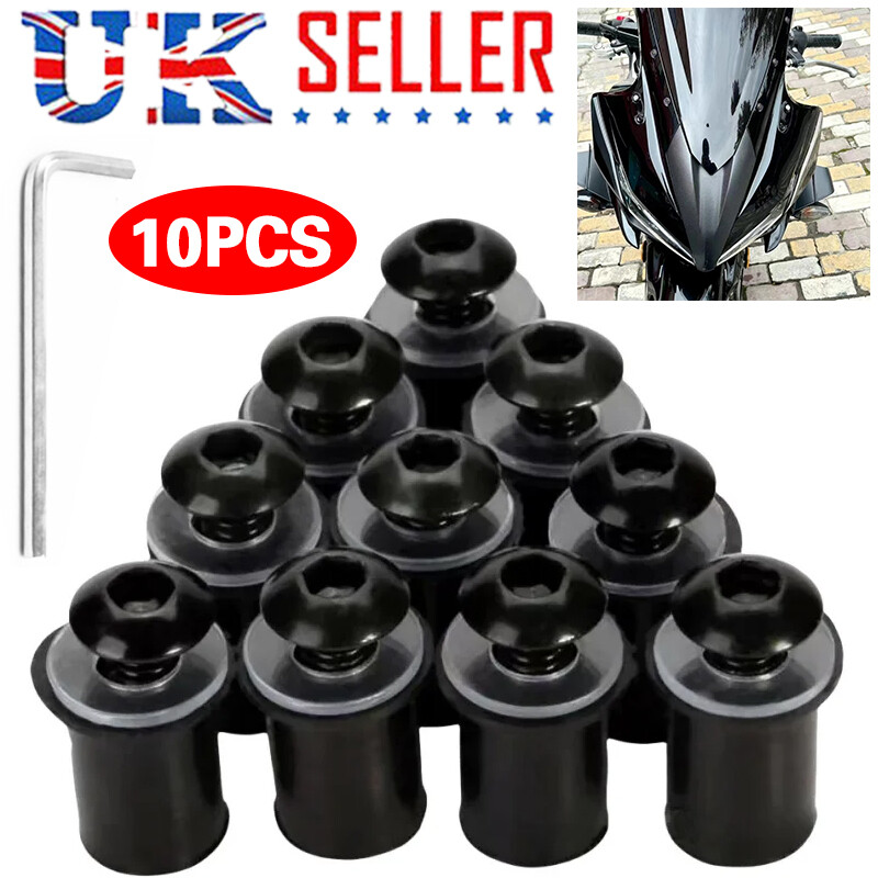 Motorcycle Windscreen Screen Bolts Screw Kit M5 Bolts Rubber Well Nuts Washers