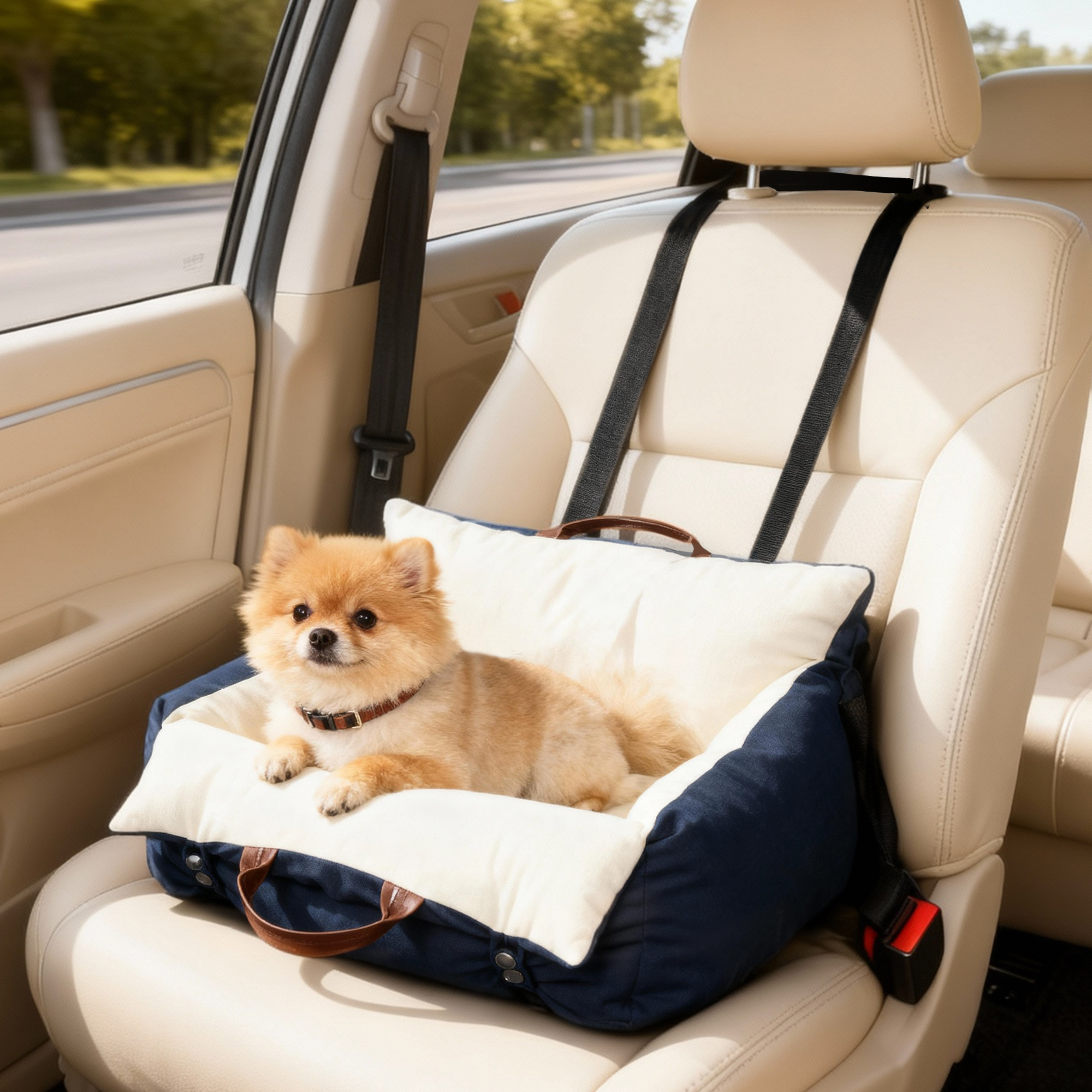 Dog Car Seat, Cosy Pet Booster For Small Under 5 KG, Portable Travel Bed — image 12