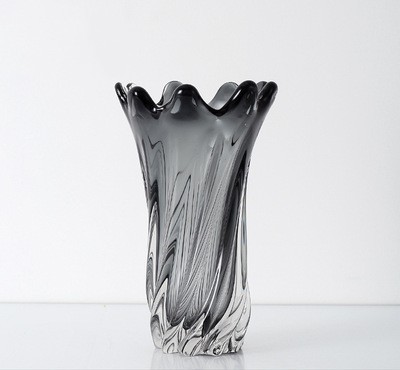 Modern American Living Room Petal Mouth Glass Vase Grey Silver - Shop at LoveMi