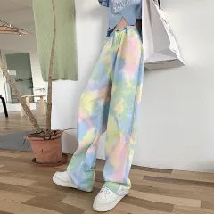 High-waisted Slim Design Straight-leg Mopping Pants - Colour - View 1