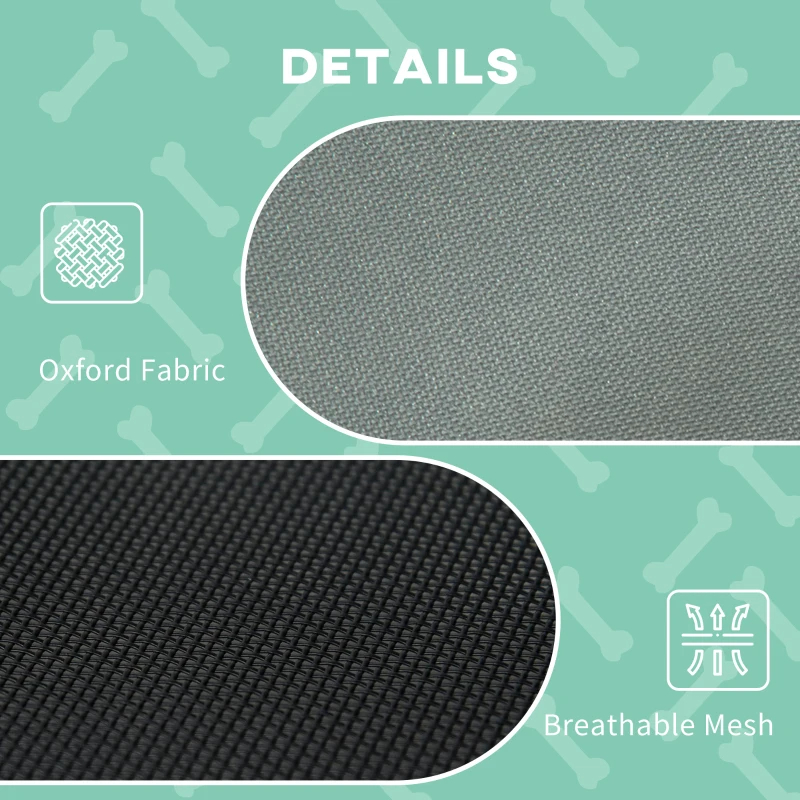 Elevated Dog Bed With Removable Canopy, Outdoor Dog Cot With UV Protection Canopy Shade, 30 Inch Pet Bed For Camping, Gray thumbnail 6
