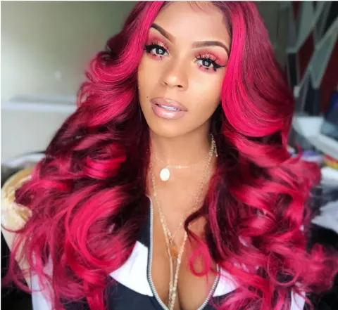 Ladies Wavy Long Curly Hair Lexin Rose Net Wig
