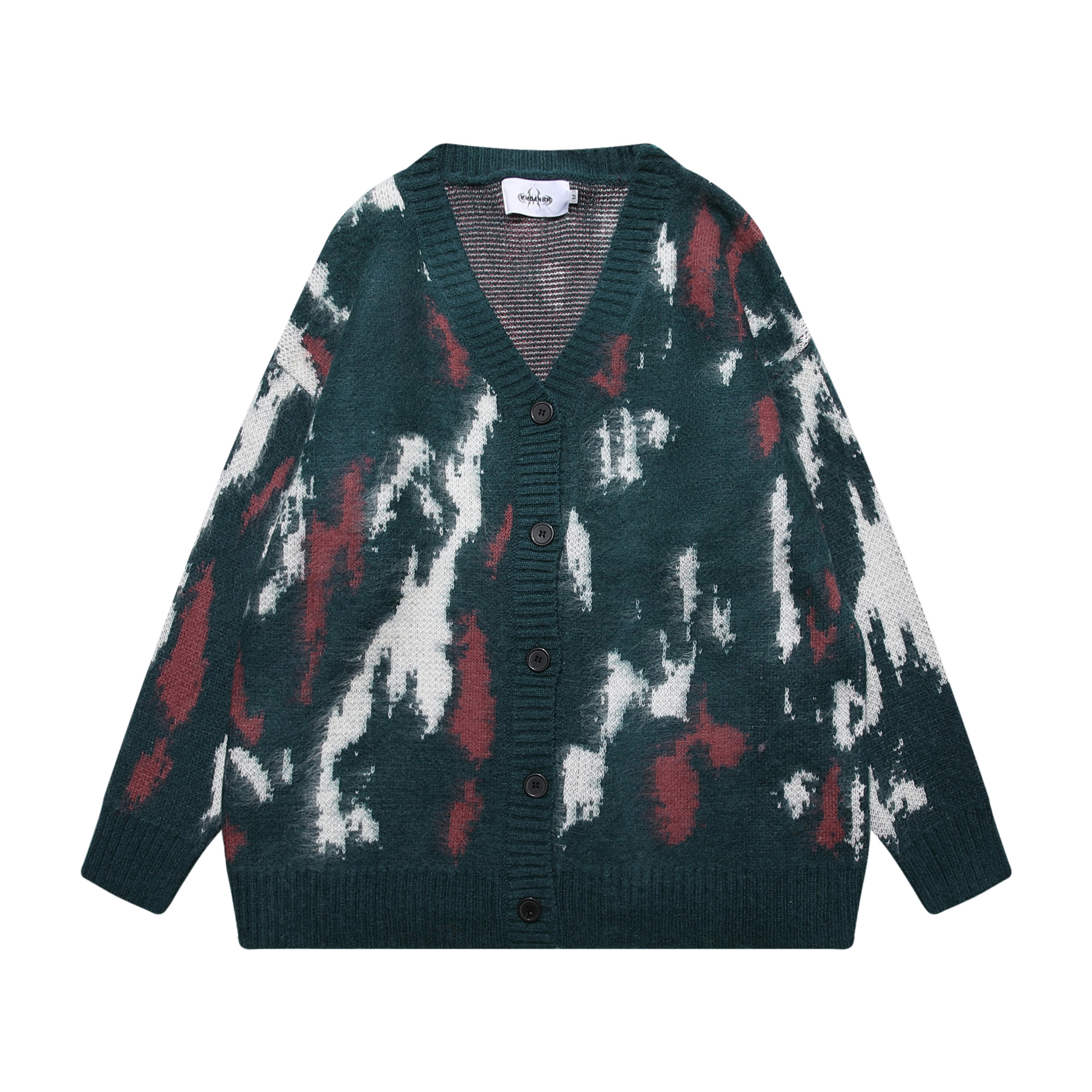 Title 5, Retro Graffiti Sweater Cardigan Coat All-matchi...