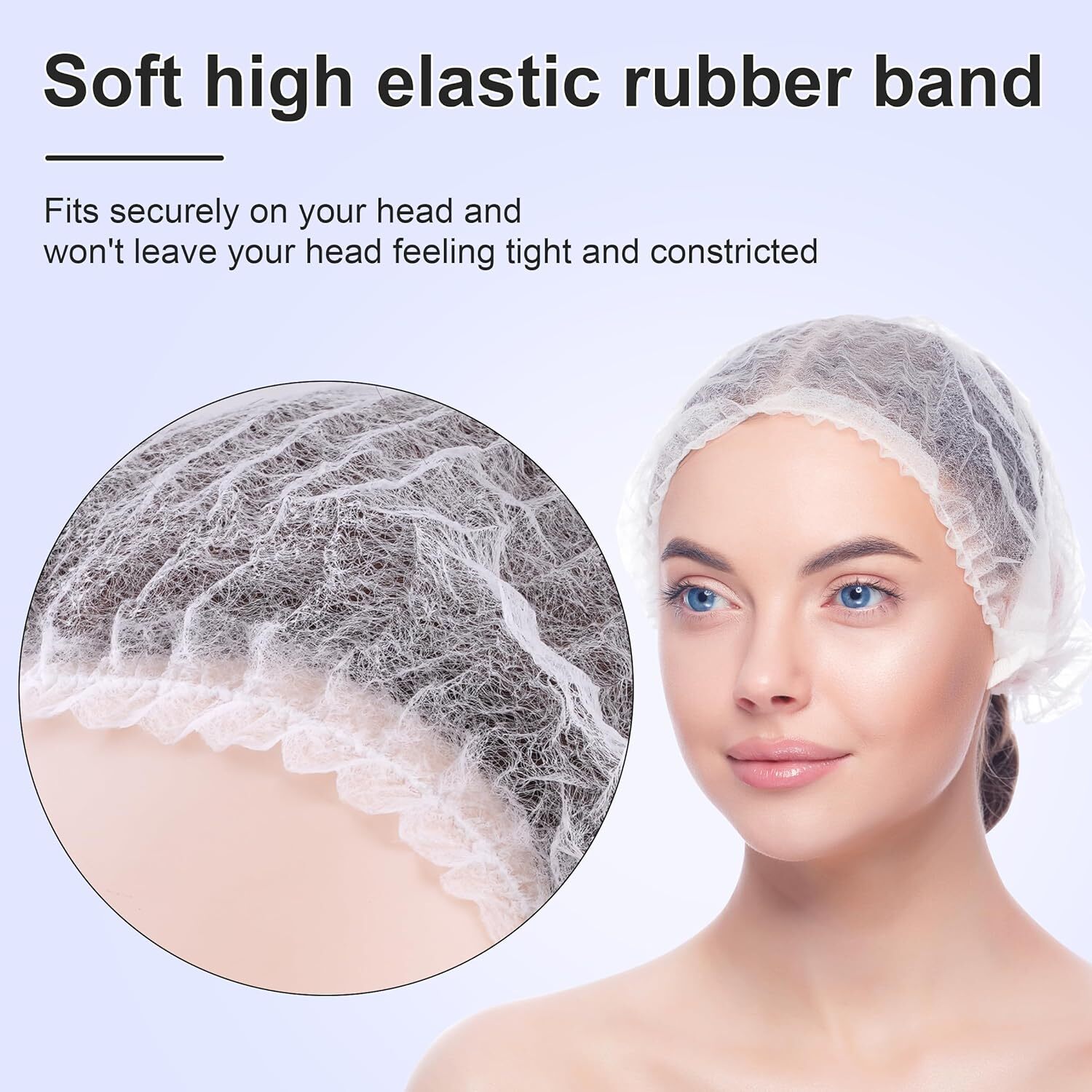 10 0 0Pcs Disposable Head Cover Hair Net White Elastic Hair Cap For Beauty Salon 2