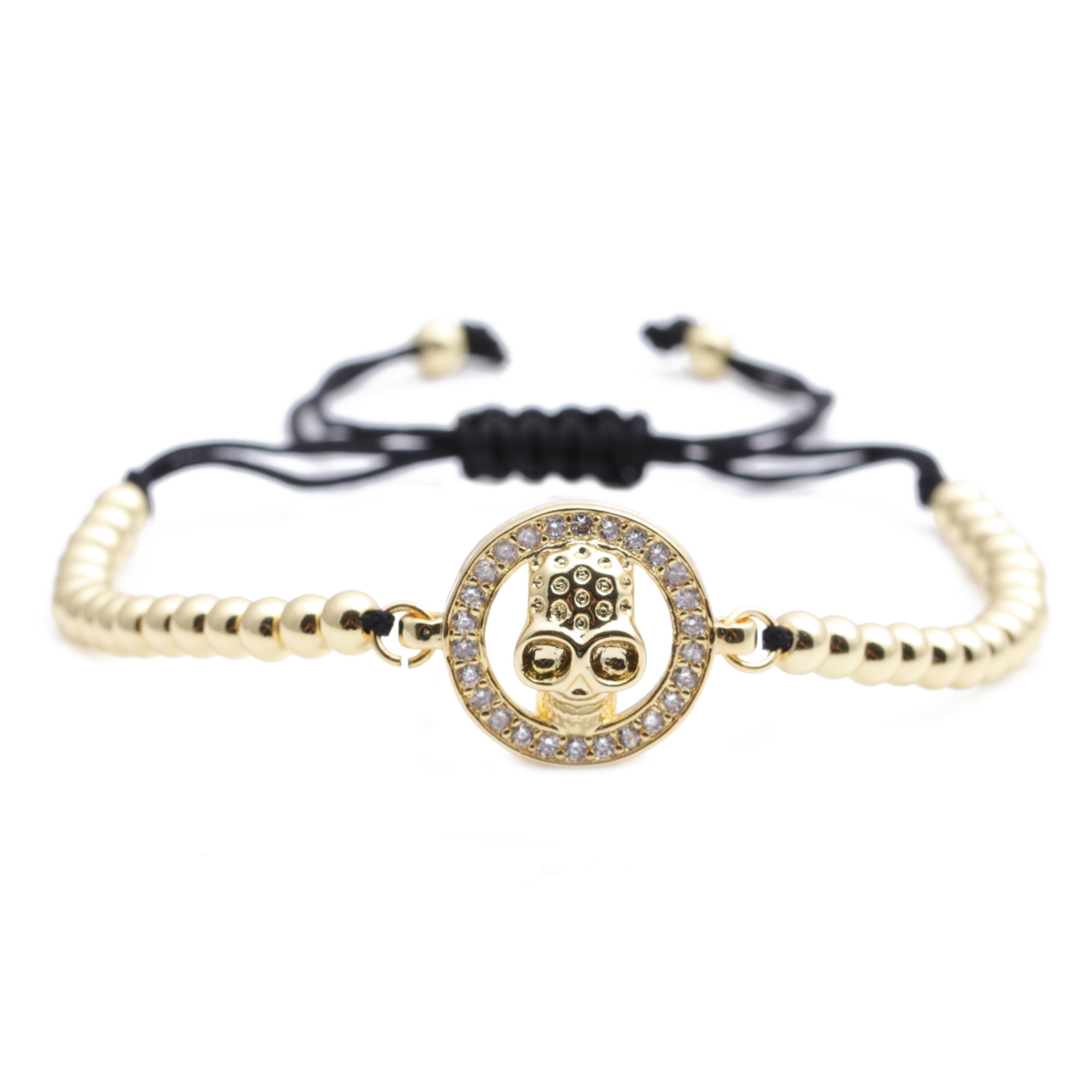 Halloween Man's Tiny Zircon Skull Bracelet