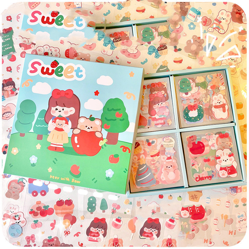 Waterproof Transparent 100 Sheets Sticker Set