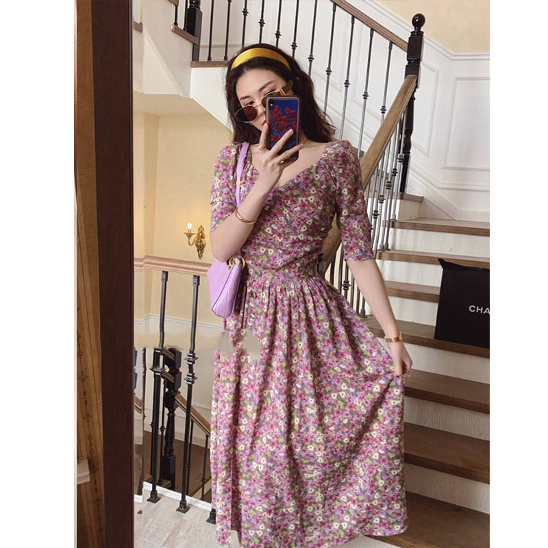 Floral A-Line Long Dress, picture 4 of 5
