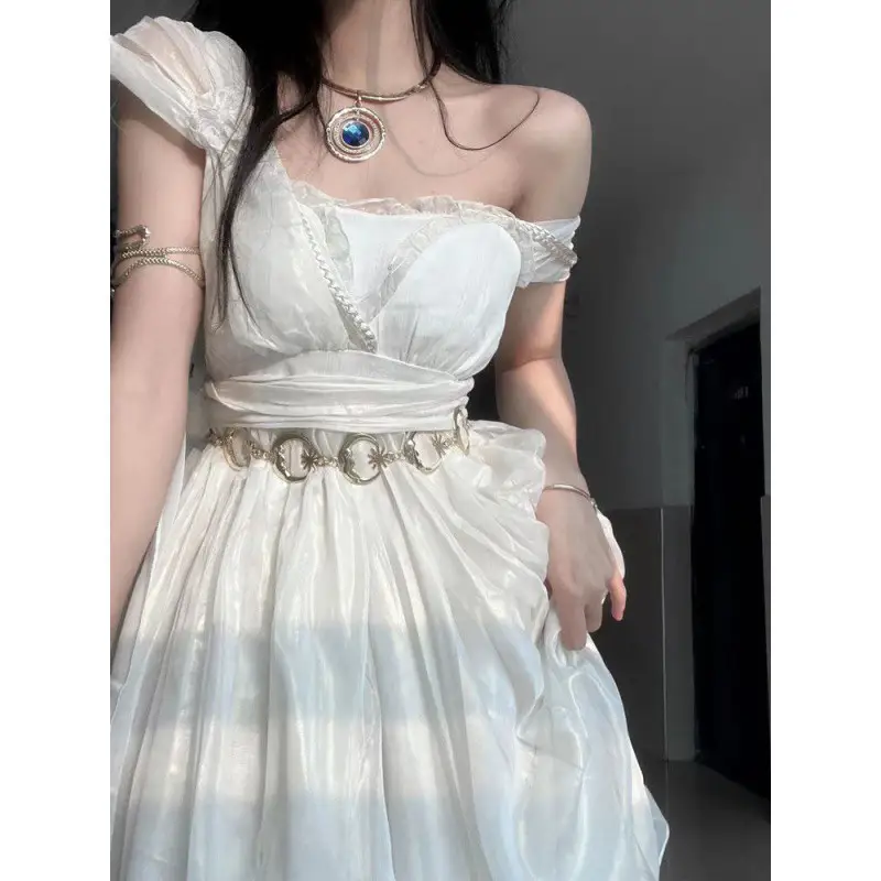 White Suspender Dress Pettiskirt