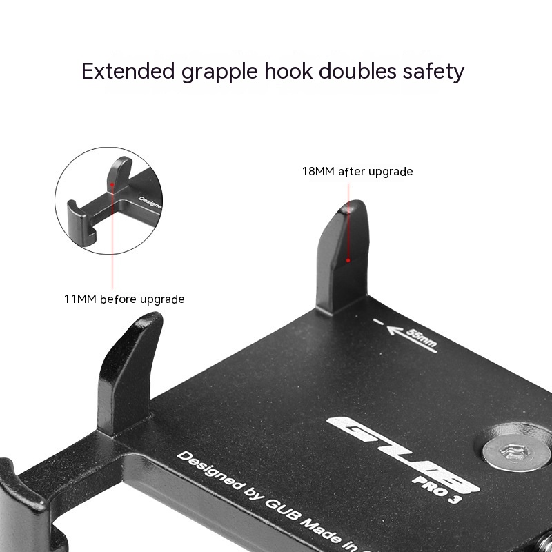 Aluminum Alloy Mobile Phone Bracket Motorcycle – Black, Multifunctional