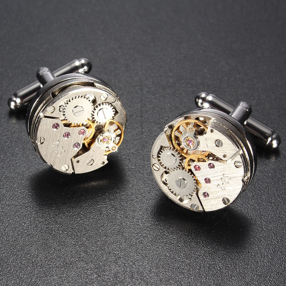 Mechanical Watch Brand New Movement Men's Cufflinks — foto 2