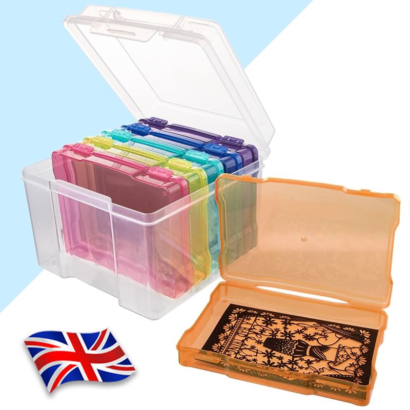 Compact Photo Storage Box For Organization Holds 5x7 Inch Photos 6 Cases White — image 5