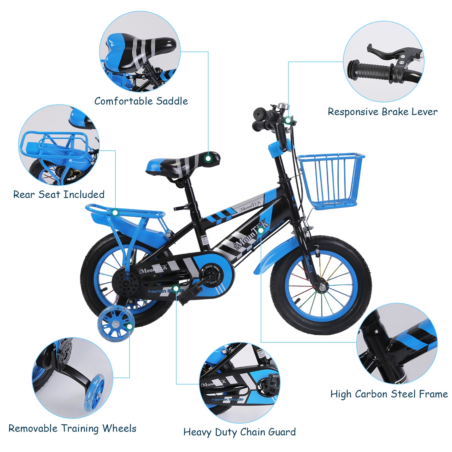 1Set 16In Kids Bike with Training Wheels Children Bicycle β photo 4