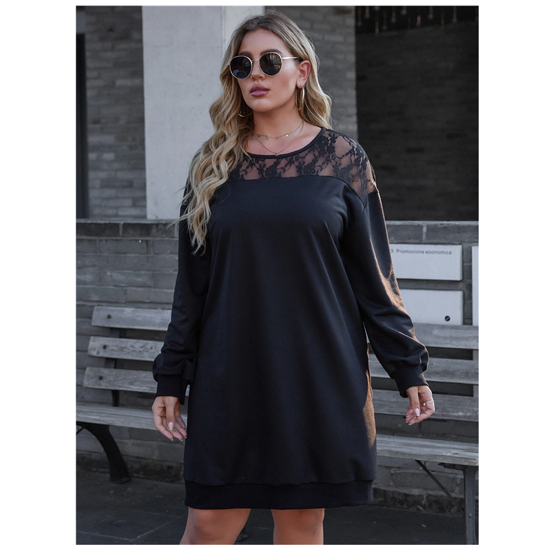 Lace-Trim Round-Neck Dress, picture 4 of 5