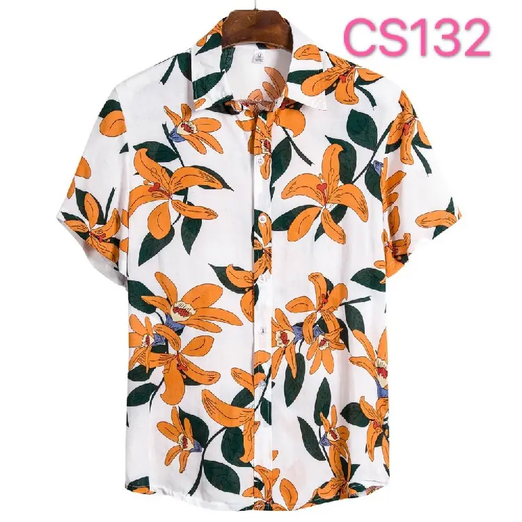 Young Men's Casual Loose Lapel Short Sleeve Shirt