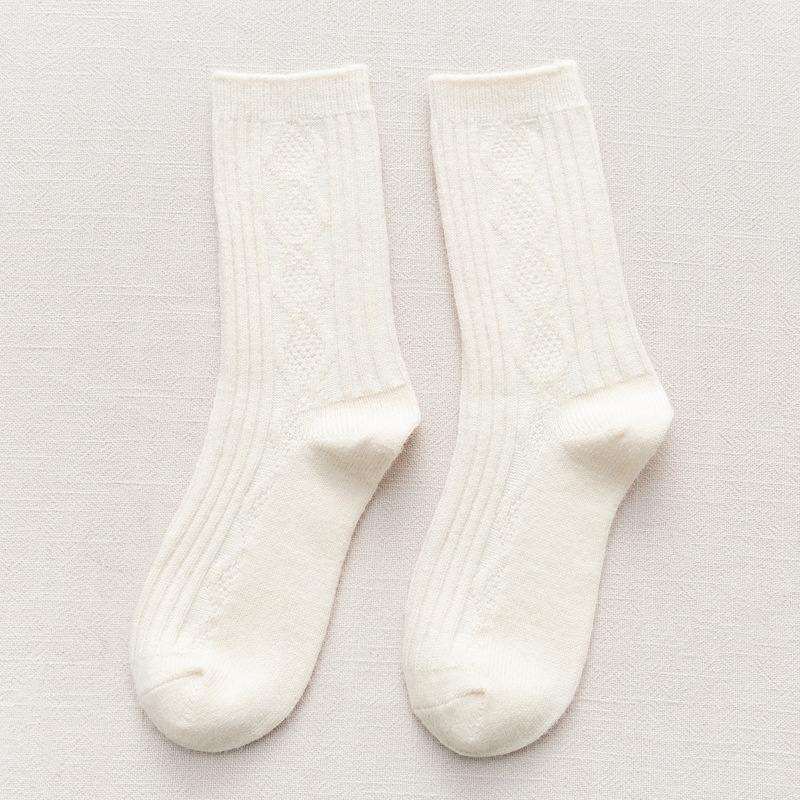 Black Terry Thermal Storage Long Tube Warm Women's Socks