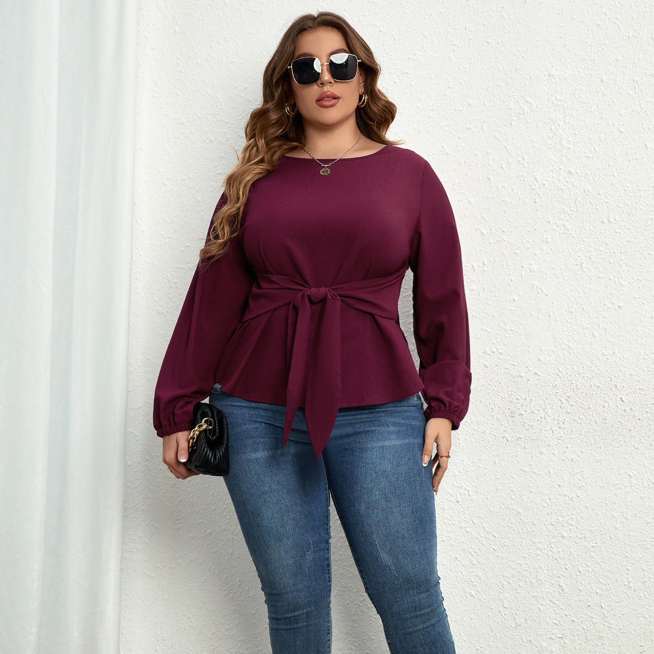 Shirt Long Sleeve Lace-up Top - Image 4