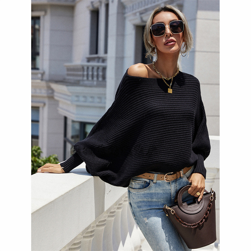 Fashion Loose Women's Solid Color Sweater Foreign Trade