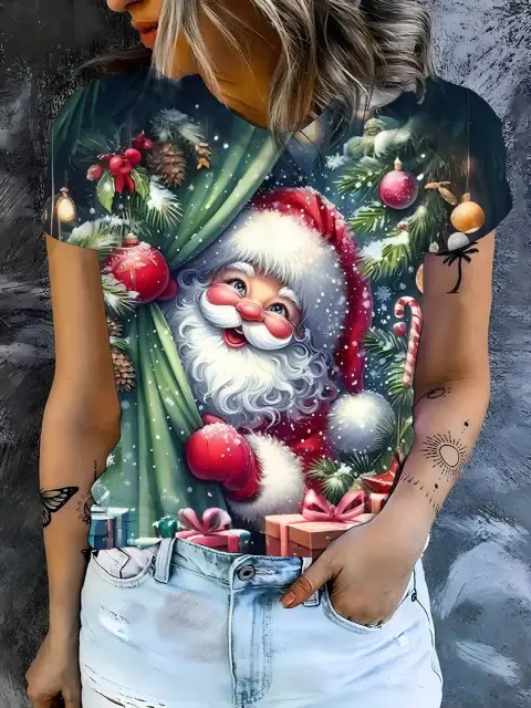 3D Digital Printing Summer Sport Women's Loose Breathable Shortsleeve