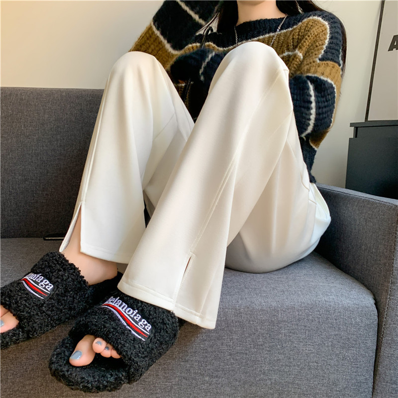 Women's Slim Side Split Loose Wide Leg Pants