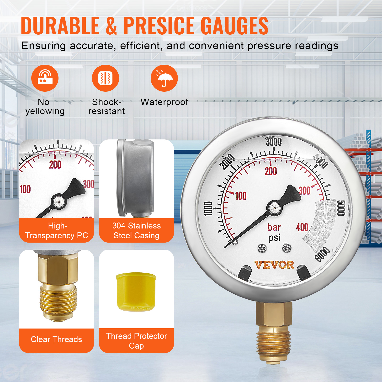 VEVOR Hydraulic Pressure Test Kit, 5 Gauges 13 Couplings 14 Tee Connectors 5 Test Hoses, Excavator… image 2