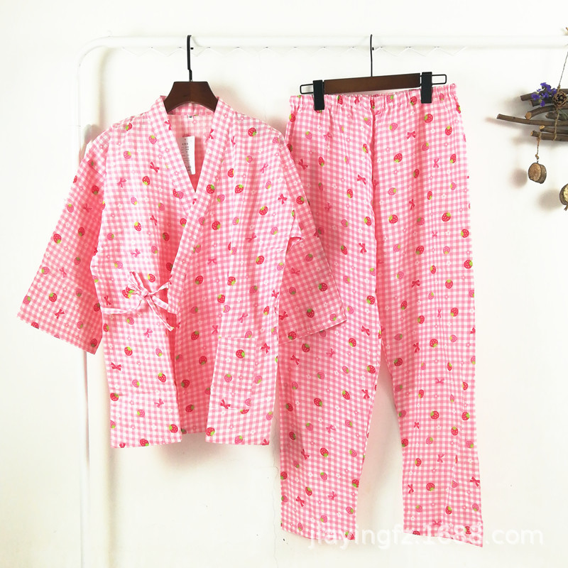 Title 2, Womens Cotton Double-layer Gauze Kimono Pajama...