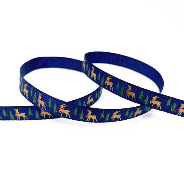 Size 5 10mm Christmas Ribbon Printed Grosgrain Ribbon
