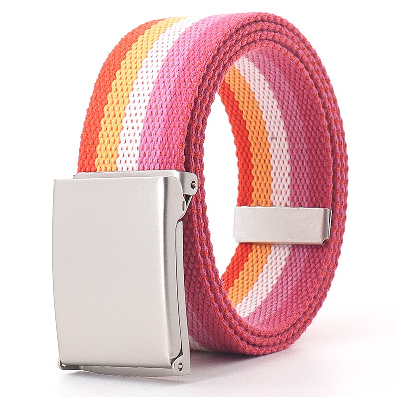 Title 2, White Military Buckle Colored Belt Men