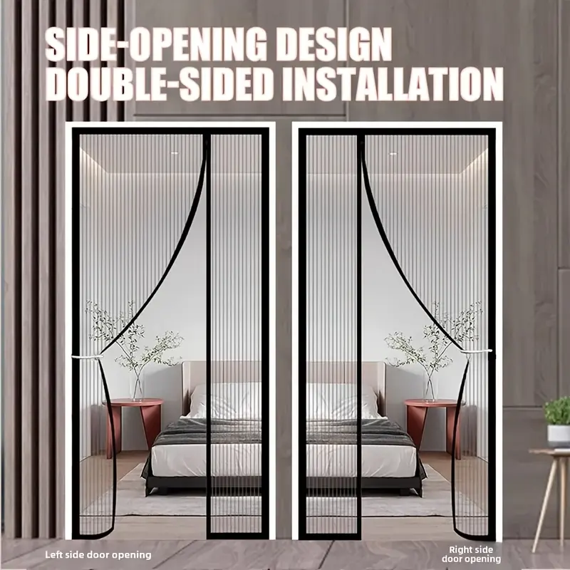 Side-opening Magnetic Screen Door, Reversible Left