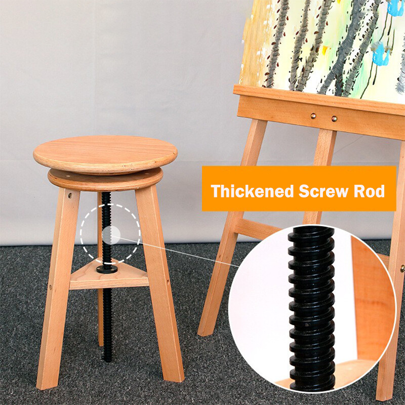 Adjustable Wooden Painting Stool Height Artist Drafting Bar Kitchen