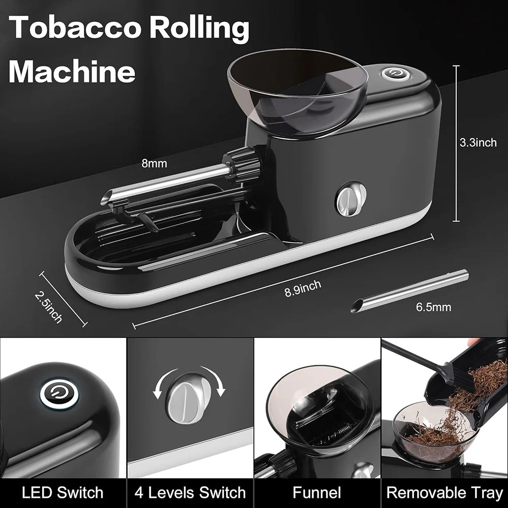 Electric Rolling Machine, Automatic Loader, Pre-rolled Cones, Tobacco Filling, Smoking, King-size Injector, Electric Rolling Machine — foto 9