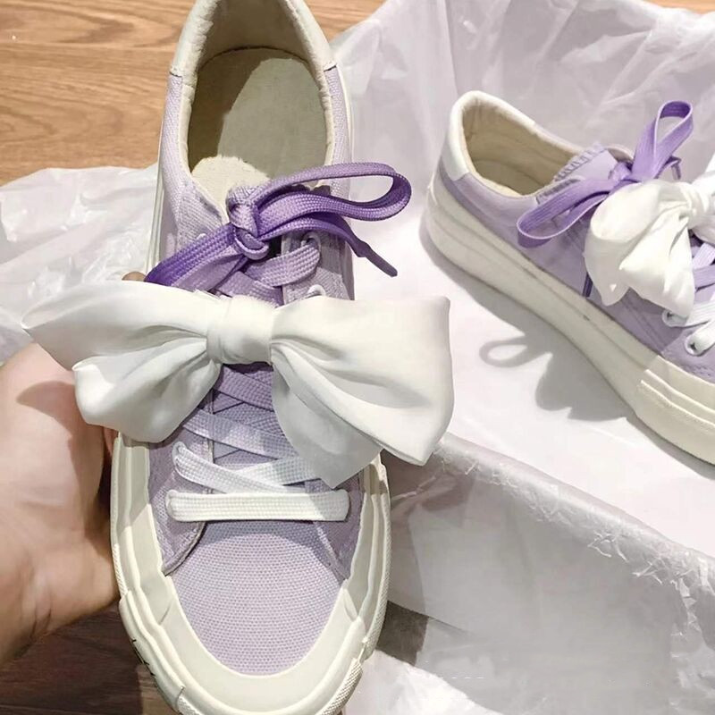 Women's Bow Canvas Flat Casual Sneakers