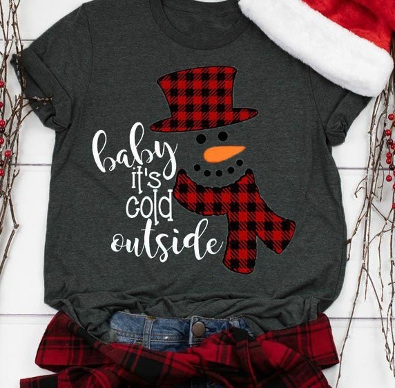 Title 4, Santa Snowman Print Short Sleeve T-shirt