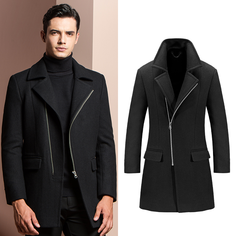 Zip-Front Woolen Coat, picture 4 of 5