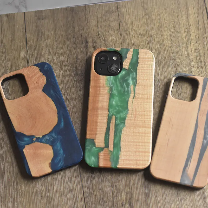Resin Wood Mobile Phone Case Anti Drop