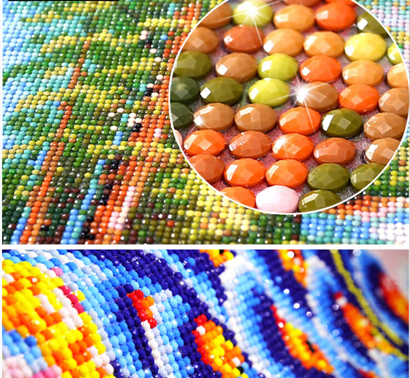 DIY Diamond Flower Drawing Crystal Resin Square Or Round Bead Mosaic Cross Stitch Craft