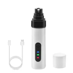 Electric Dog Nail Clippers Grinders Rechargeable USB Charging Pet Quiet Cat Paws Nail Grooming Trimmer Tools - White - View 1