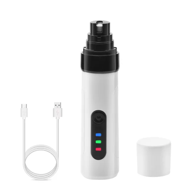 Electric Dog Nail Clippers Grinders Rechargeable USB Charging Pet Quiet Cat Paws Nail Grooming Trimmer Tools White - Shop at LoveMi