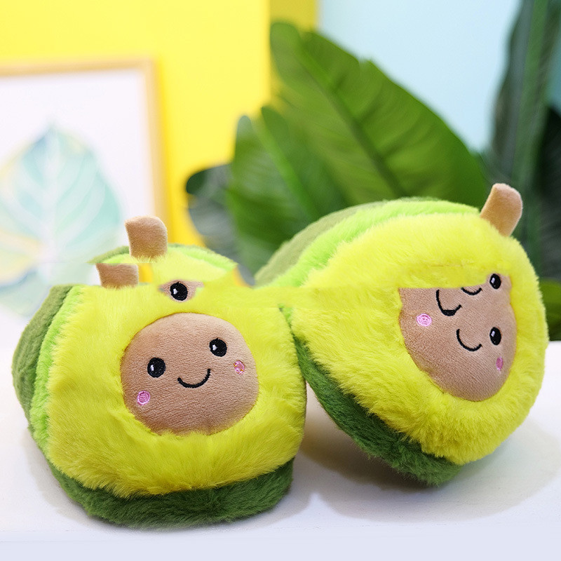 Stuffed Avocado Pineapple Dragon Fruit Slippers Women