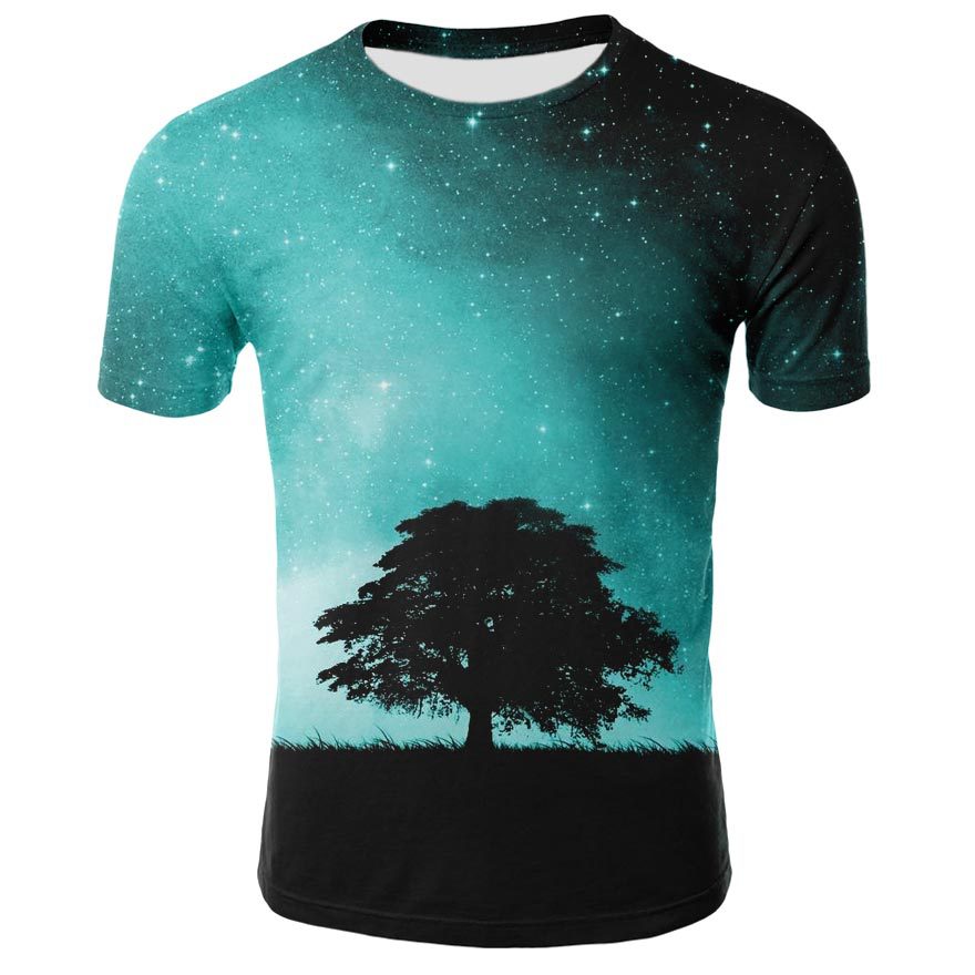 Men's Summer Fashion 3D Digital Printing Slim Fit Short Sleeve T-Shirt