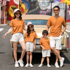 Parent-child Clothing Family Clothing Cotton Short-sleeved T-shirt Couple Suit - Tops And Pants-Dad 3Xl - View 1