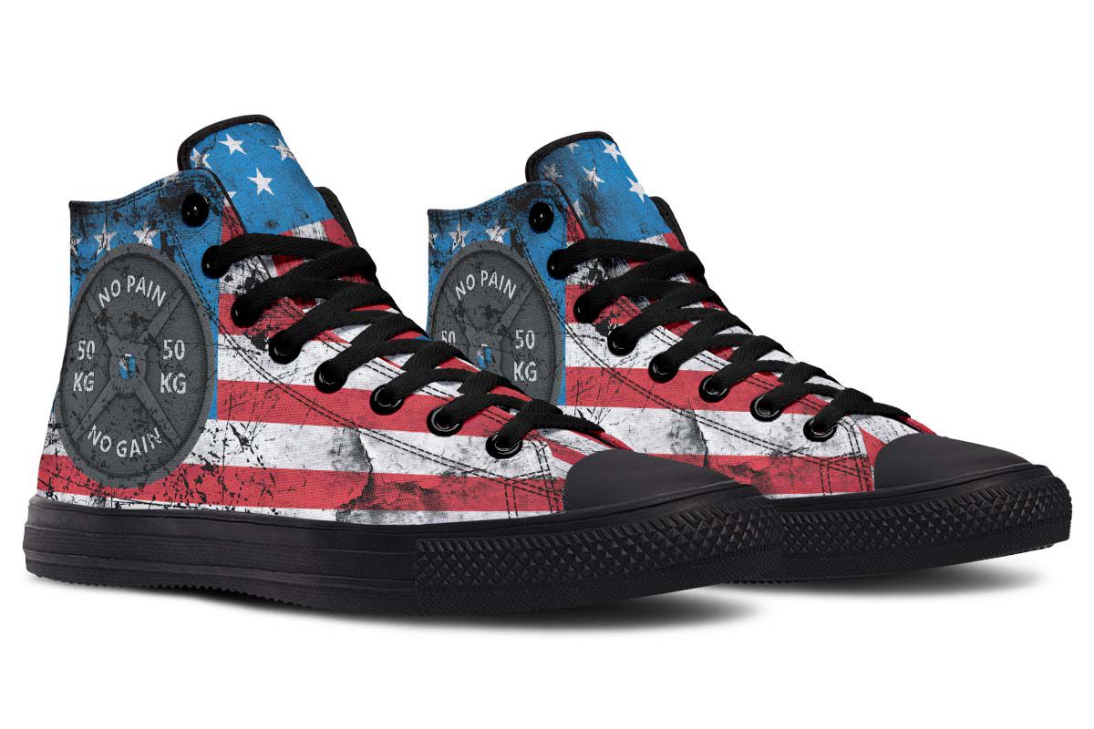 Men's And Women's Fashion Color Printing High-top Canvas Shoes